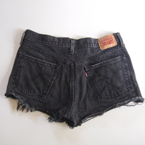 Levi's Pants - Black Distressed Levi's 501 Cutoff Shorts 32